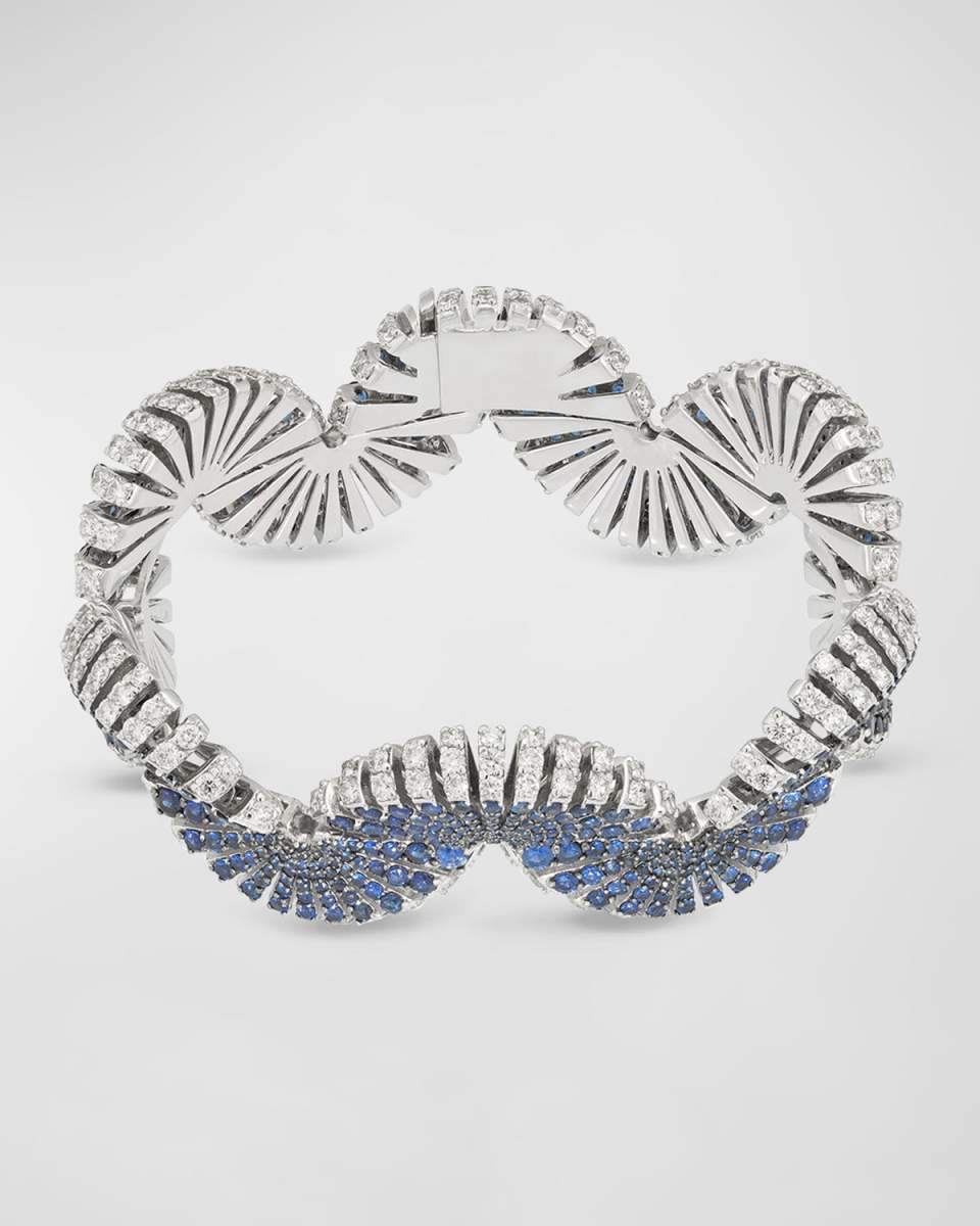 Ventaglio 18K White Gold Blue Sapphire & Diamond Fan Bracelet